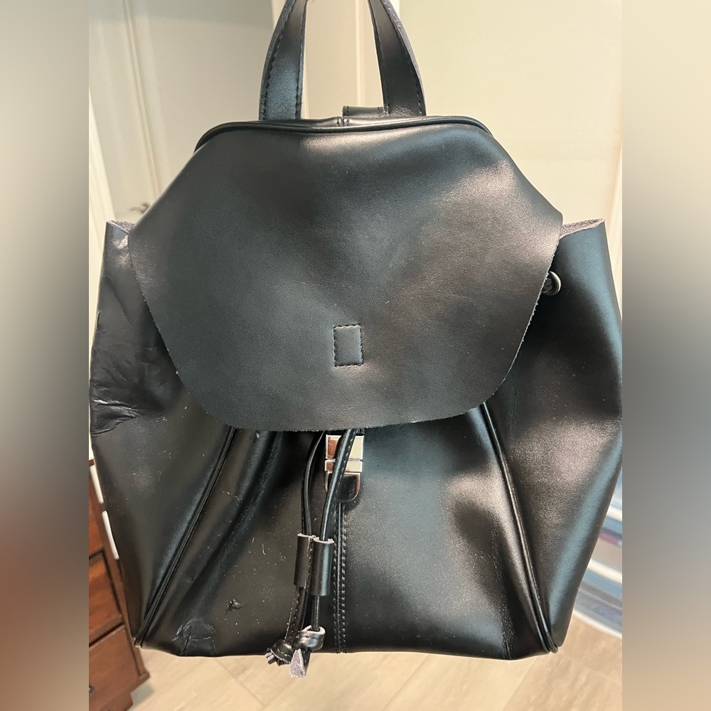 Co-Lab Black Leather Purse Backpack